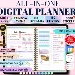 All In One Digital Planner 2025 2026 2027