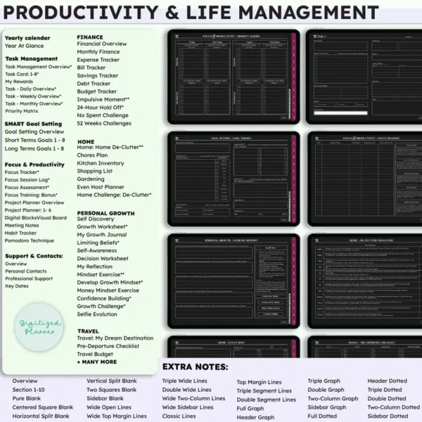Dark ADHD Digital Planner - Image 4