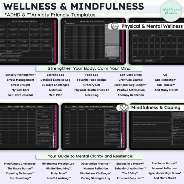 Dark ADHD Digital Planner - Image 8