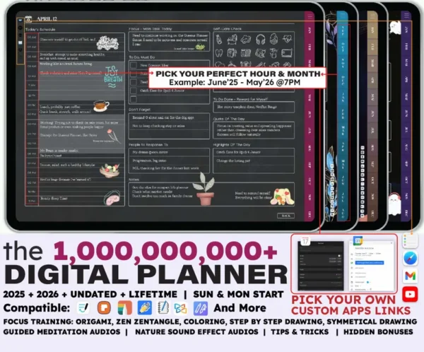 Dark ADHD Digital Planner